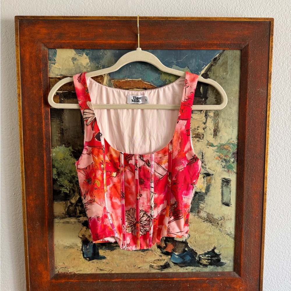 Tiger Mist Pink Floral Tank Top
